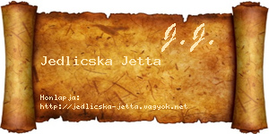Jedlicska Jetta névjegykártya